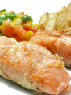 Foto resep Salmon Steak Garlic Butter