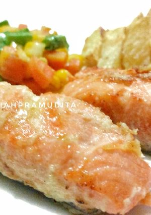 Foto resep Salmon Steak Garlic Butter