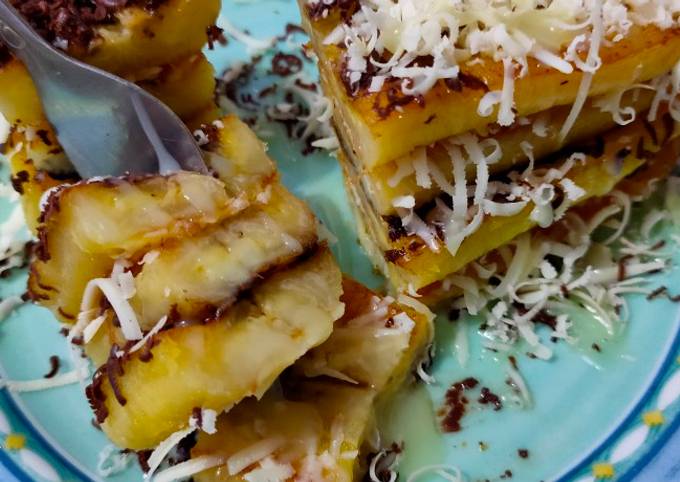 Pisang kepok bakar dadakan