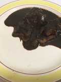Carne de puerco con setas en mole negro