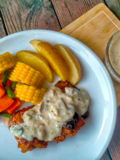 Foto resep Chicken Steak with Creamy Cheese Mushroom Sauce