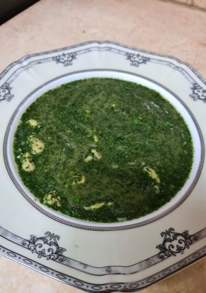 صورة لوصفة ملوخية بصدور الدجاج