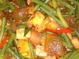 Tumis kakita(KacangpanjangKikilTahu)