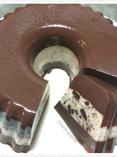 Foto resep 30. Puding Cokelat Oreo 3 Lapis (3-layered Choco Oreo Pudding)