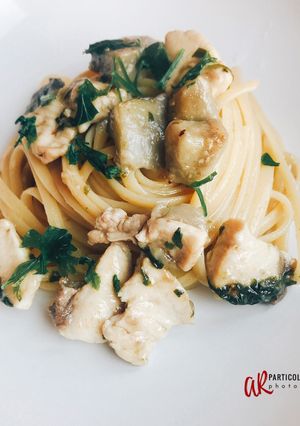 Foto di Bavette con pesce spada e melanzane