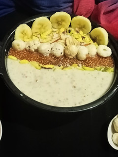 A picture of Chamsur dana makhana smoothie (garden cress seeds fox nuts smoothie).