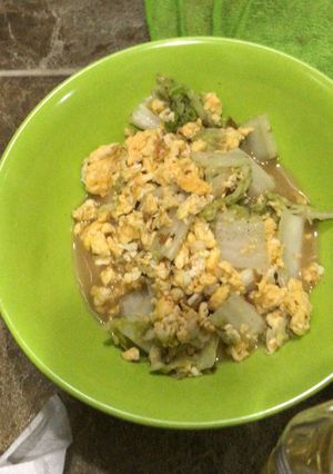Foto resep Sawi Putih cah Telur