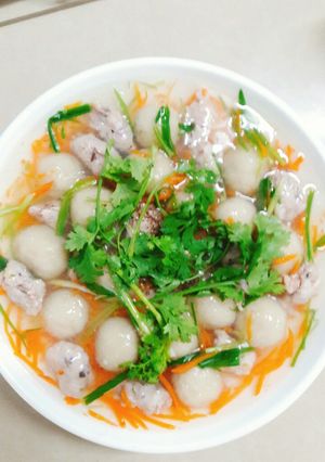 Hình của món Soup khoai tây viên.