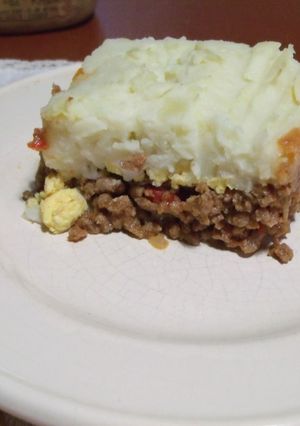 Una foto de Pastel de papas y soja texturizada