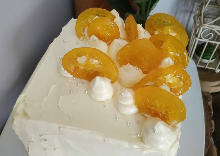Cara Gampang Membuat Lemon Birthday Cake dg creamcheese buttercream yang Lezat Sekali