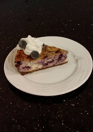 A picture of Blueberry Swirl Cheesecake.