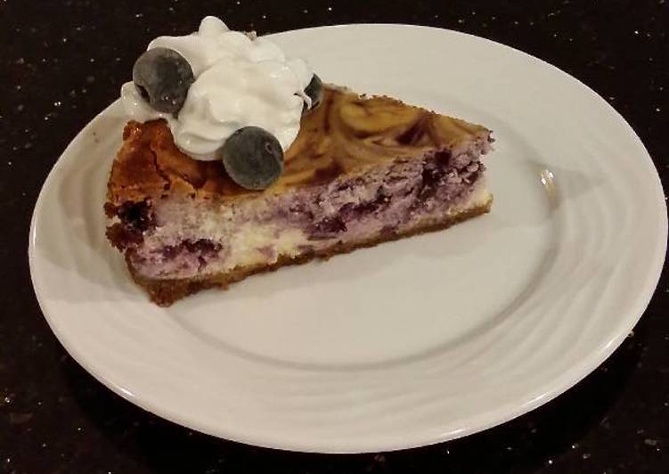 Simple Way to Make Homemade Blueberry Swirl Cheesecake