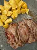 Fraldinha grelhada com batatas fritas