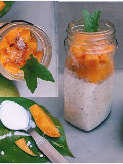 मैंगो साबूदाना पुडिंग (Mango sabudana pudding recipe in hindi) रेसिपी मुख्य फोटो