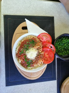 Una foto de Spaghetti con salsa bolognesa