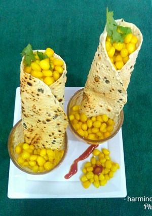 A picture of Corn Papad Wrap.