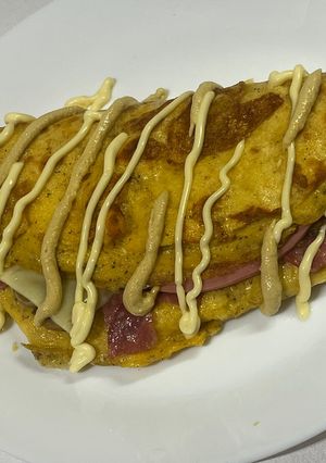 Gombás tortilla omlett recept fotója