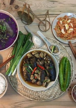 Hình của món Cá rô kho nấm.
