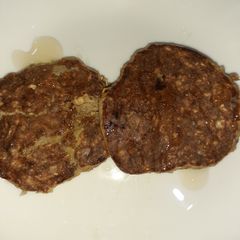 Healthy banana oat pancakes A picture of Healthy banana oat pancakes.