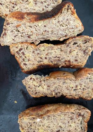 รูปของ ขนมปังมันฝรั่งผสม flax seed