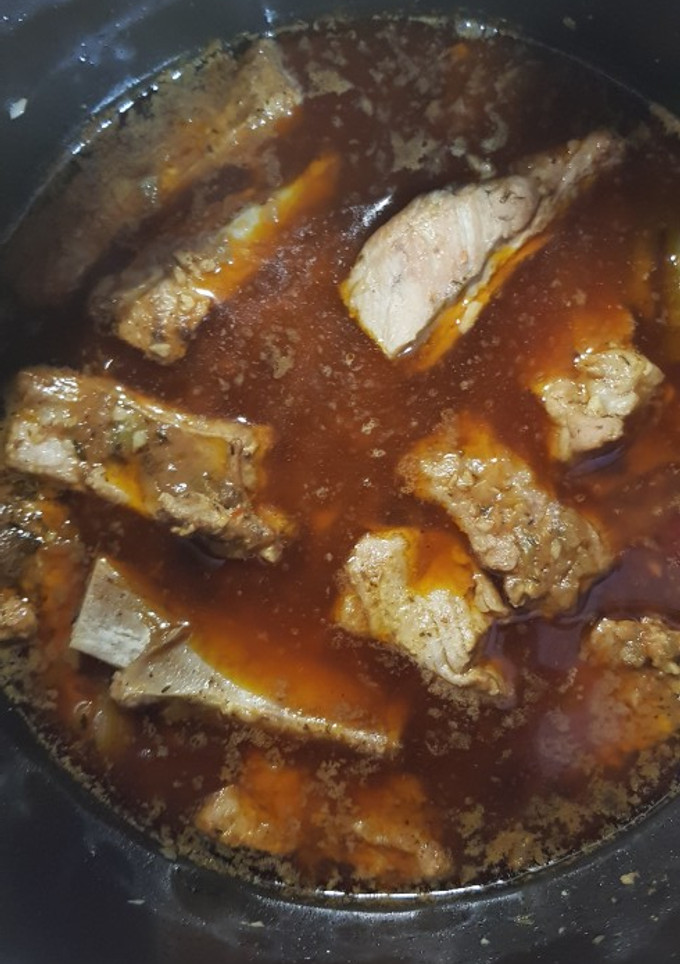 Una foto de Costillas de cerdo en salsa