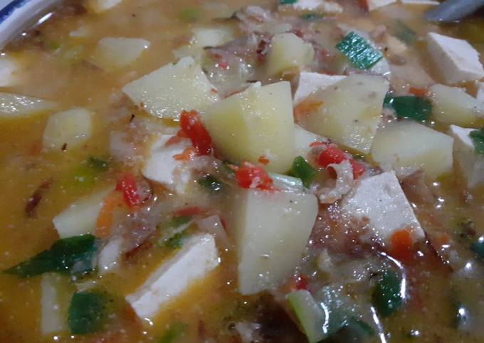 Wajib coba! Resep memasak Sayur kentang tahu kuah santan  lezat