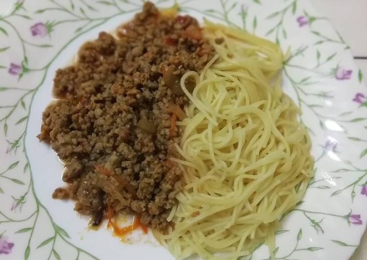 Spaghetti With Minced Meat Recipe By Jacqueline Monyani Cookpad