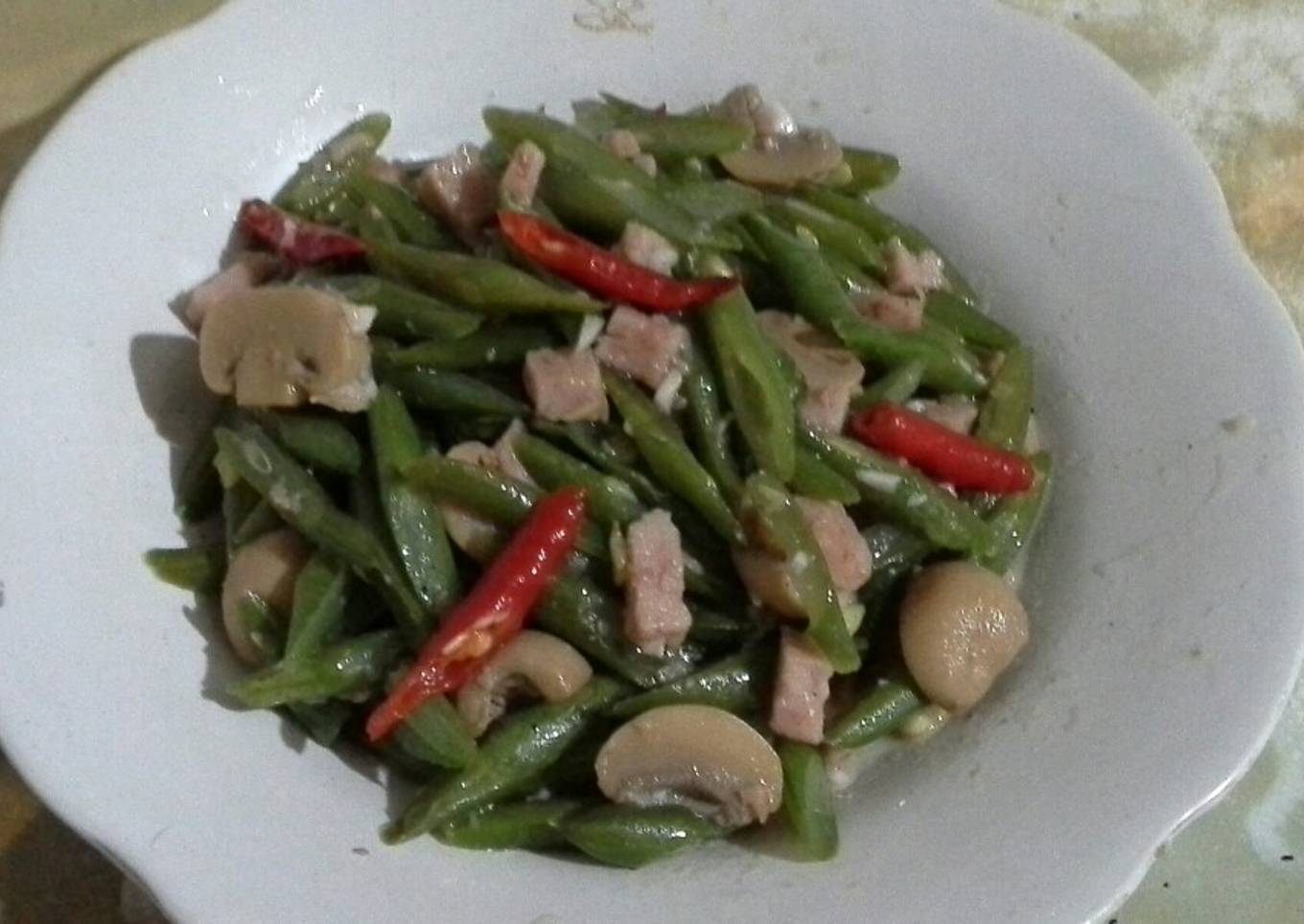 Tumis Buncis+Jamur+Ma Ling(Non Halal)🐷