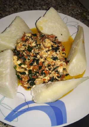 A picture of Yam and egg 😁.
