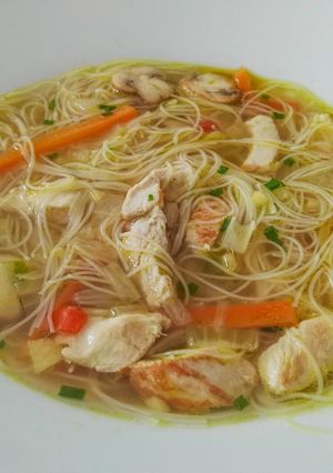 A picture of Mild Asian-Style Rice Noodle Soup.