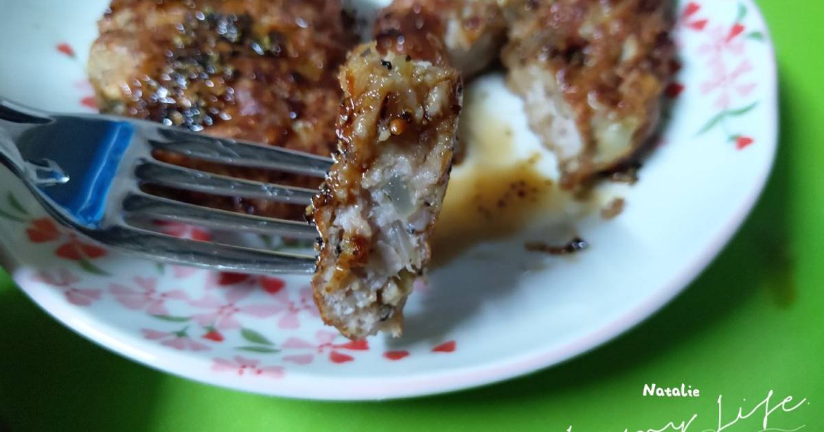 日式漢堡排氣炸鍋版食譜與作法by Natalie的料理日常 Cookpad
