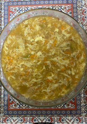 A picture of Chicken vegetable soup.