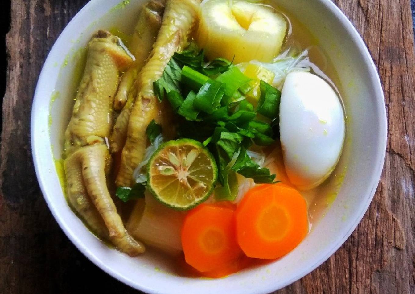Sop singkong ceker ayam