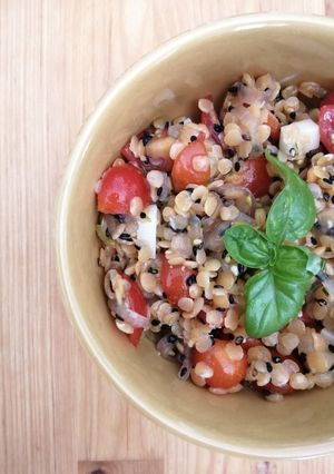 Une photo de 🌸 Salade de lentilles corail