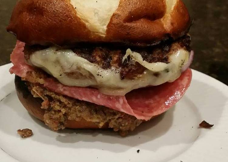 Step-by-Step Guide to Prepare Super Quick Brad's muffelletta burger