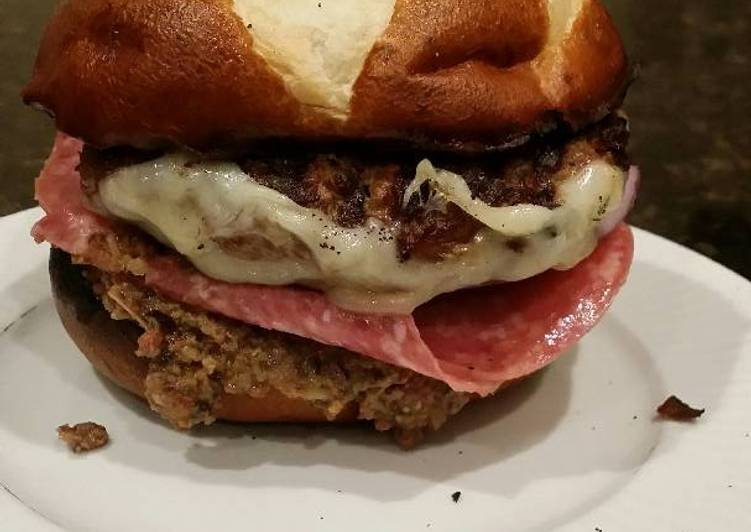 Simple Way to Make Quick Brad’s muffelletta burger