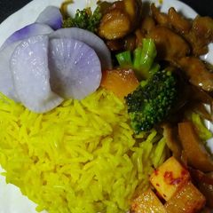 A picture of Naskun--Nasi Kuning--Basmati (Yellow Basmati).