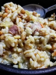 Una foto de Lentejas con arroz