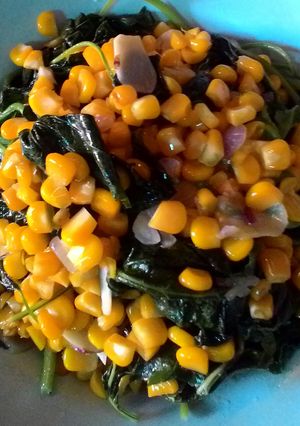 Foto resep tumis bayam jagung kornet