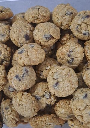 Foto resep Oatmeal Choco Raisin Cookies Almond