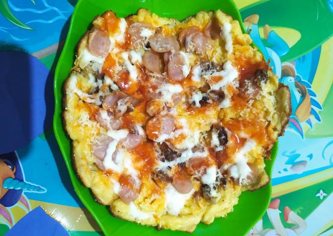 Pizza roti tawar teflon