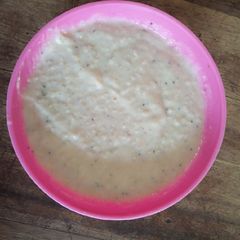 A picture of Oats porridge with chia seeds.