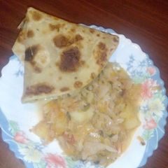 A picture of Chapati served cabbage.