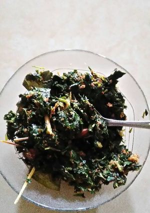 Foto resep Tumis daun singkong bumbu udang
