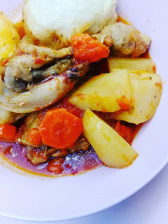 A picture of Spicy chicken stew and dumpling one pot.