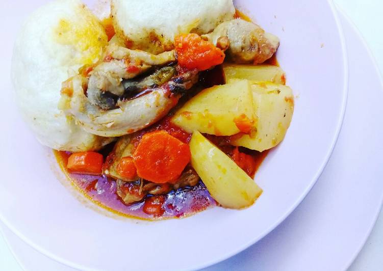 Saturday Fresh Spicy chicken stew and dumpling one pot