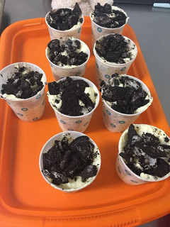 A picture of Oreo Dirt Cake (cups).