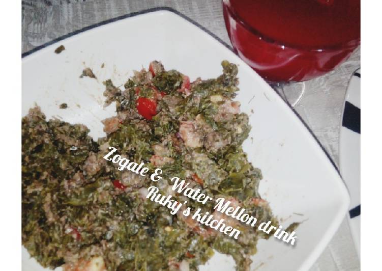 Recipe of Homemade Kwadon zogale and water mellon juice