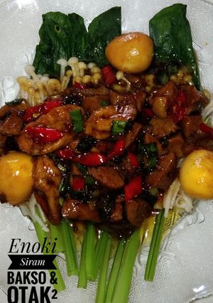 Foto resep Enoki Siram Bakso & Otak²