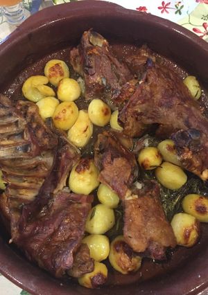 Una foto de Cordero asado en casa